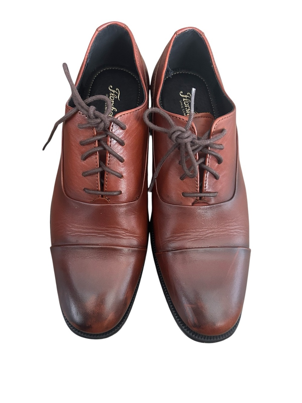 Florsheim Brown Leather Cap Toe Oxford Dress Shoes. Size 8.5M